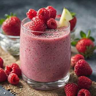 Smoothie aux Fruits Rouges et Graines de Chia